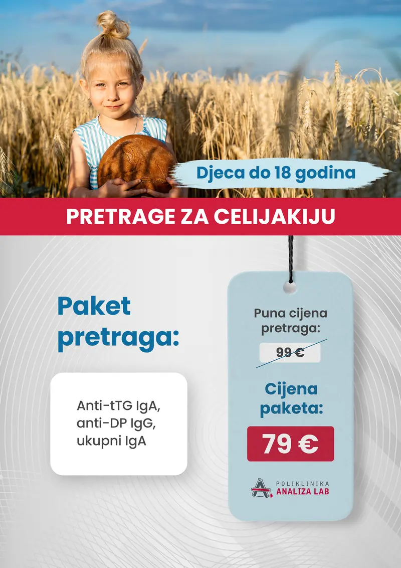 Poster paketa: Pretrage za celijakiju (djeca do 18 godina)