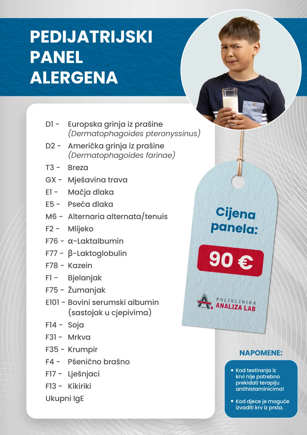 Poster paketa: Pedijatrijski panel alergena